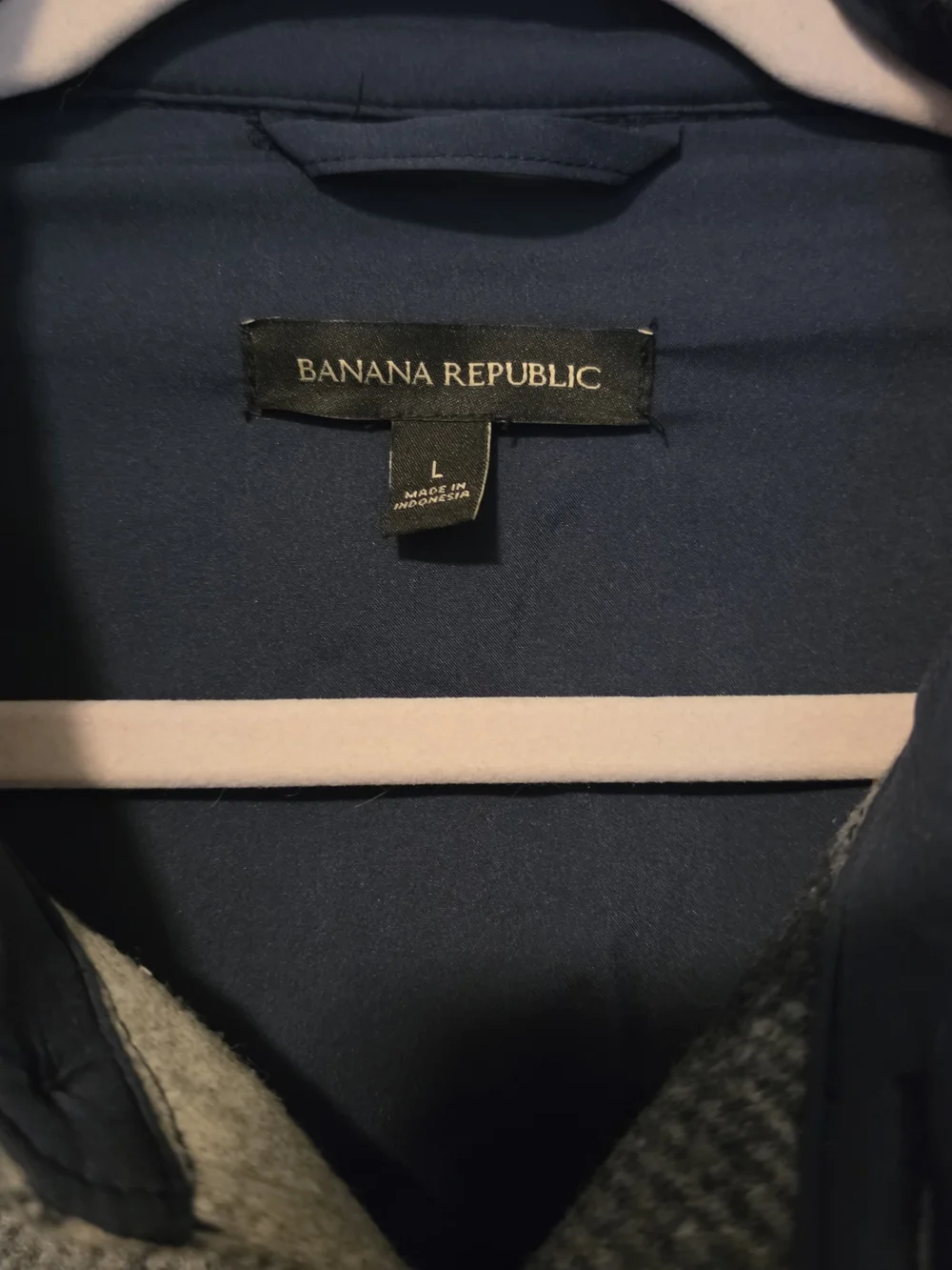 Banana Republic Men's Grey & Black Plaid Button-Up Jacket